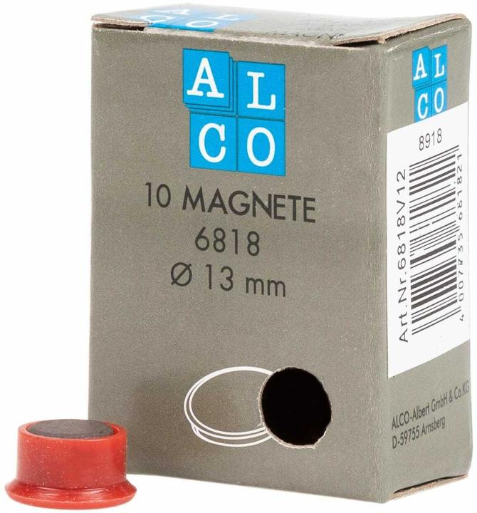 Immagine prodotto Alco Magnete 13 x 7 mm (Ø x H) 13 mm 0,1 kg rosso 10 pezzi/confezione. (10 x)