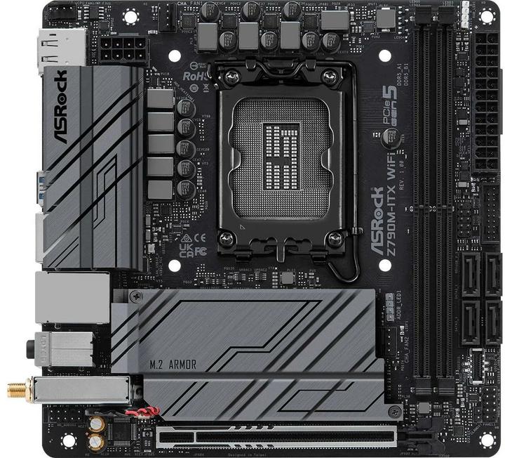 Actual product image AsRock Z790M-ITX WiFi (LGA 1700, Intel Z790, Mini-ITX)
