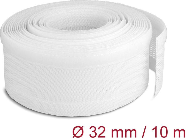 Actual product image Delock Braided hose with Velcro 10 m x 32 mm white (Cable conduit, 1000 cm)