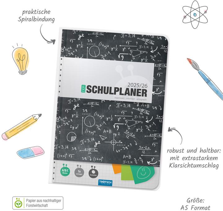 Actual product image Schulplaner Schwarz 25/26 (A5, German)