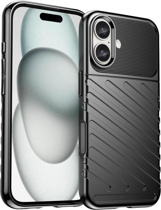 Hurtel Thunder Case iPhone 16 Silicone Case - Black (Apple iPhone 16)