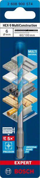 Immagine prodotto Bosch Professional Zubehör Trapano Expert HEX-9 MultiConstruction, 6 x 90 x 150 mm (6 mm)