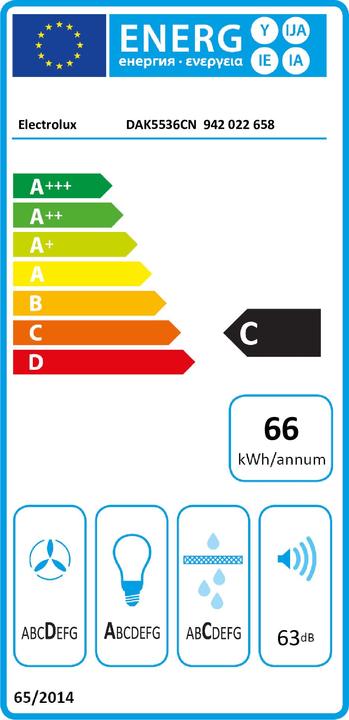 Energy Label Electrolux DAK5536CN (Flat-screen hood)