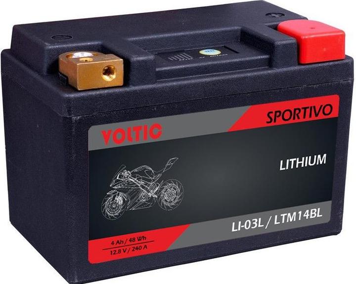 Produktbild Voltic Sportivo LI-03L YB14L-A2 Lithium 4Ah Motorradbatterie LTM14BL (12 V, 4 Ah, 240 A)