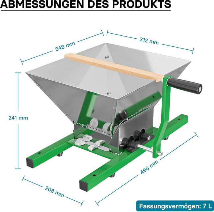 Image du produit Wiltec Pressoir à fruits 18l Sac pressoir inclus et Broyeur à fruits 7l pour la préparation de Moût