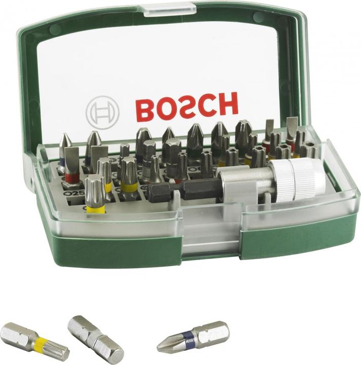Produktbild Bosch Zubehör Schrauberbit-Set mit Farbcodierung, 32-teilig (Innensechsrund TX M10, Innensechsrund TX M15, Innensechsrund TX M20, Innensechsrund TX M30, Kreuz Phillips PH M1, Kreuz Phillips PH M2, Innensechsrund TX M25, Innensechsrund TX M27, Innensechsrund TX M40, Kreuz Pozidriv PZ M1, Kreuz Pozidriv PZ M2, Kreuz Phillips PH M3, Kreuz Pozidriv PZ M3)