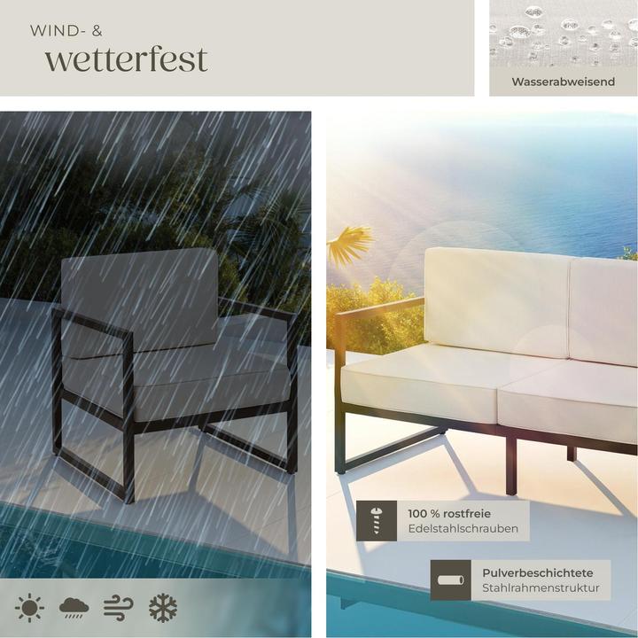 Immagine prodotto tectake Set lounge da giardino Comosa per 6 persone, imbottitura XXL