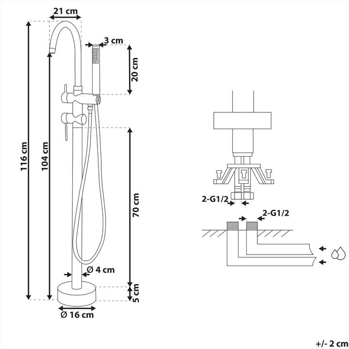 Actual product image Beliani Bath mixer free-standing matt white TUGELA