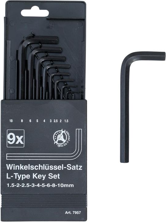 BGS L-Type Wrench Set internal Hexagon 1.5 - 10 mm 9 pcs. (Allen screw)