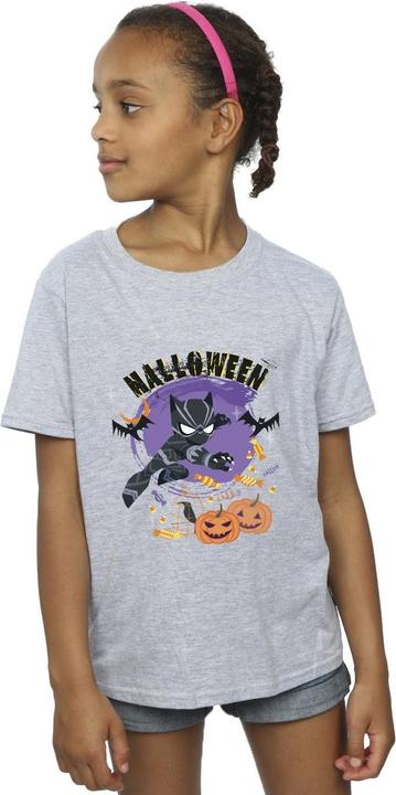 Actual product image Girls Black Panther Halloween Cotton T-Shirt (116)