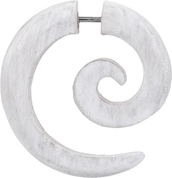 Produktbild Star Piercing Fake Spirale weiss gewaschen aus Sawo Holz (Organisch, ohne Messing)