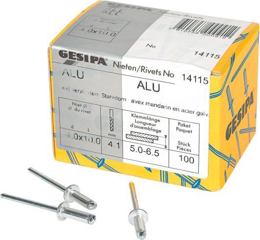 Produktbild Gesipa Blindnieten 4.0x10 mm Aluminium 100 Stück