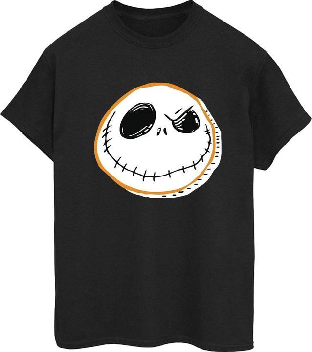 Actual product image Disney Womens/Ladies The Nightmare Before Christmas Jack Face Cotton Boyfriend T-Shirt (L)