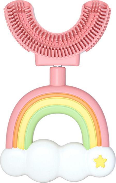 Image du produit VR Shinecon Brosse à dents pour enfants Forme U, Modèle Rainbow Multicolore