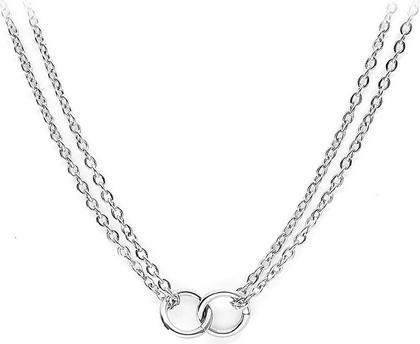 Pierre Lannier Stylish steel necklace with Seduction rings BJ02A4101