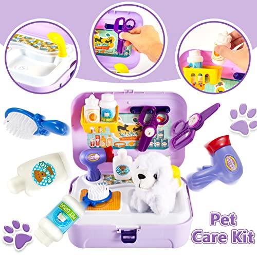 Produktbild Activity Board Hunde Kinder Spielzeug, Rolle spielen Rucksack Hundesalon Spielzeug Kinder Friseur Spielset