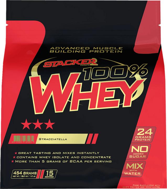 Produktbild Stackers 100% Whey (Stracciatella, 1 Stk., 454 g)
