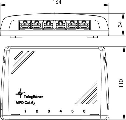 Actual product image Telegärtner Mini Distributor MPD6-HS K Cat.6A