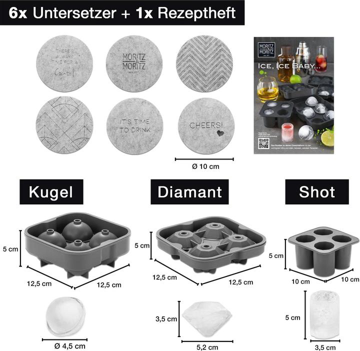 Immagine prodotto Moritz & Moritz Set di stampi per cubetti di ghiaccio