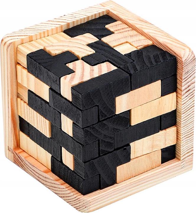 Actual product image JTI IQ wooden puzzle, 3D cube - black (1 pieces)