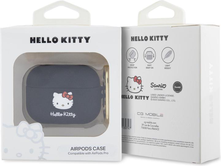 Immagine prodotto Hello Kitty HKAP3DKHSK Coperchio Airpods Pro in silicone 3D Testa di gattino nero (Manicotto per cuffie)