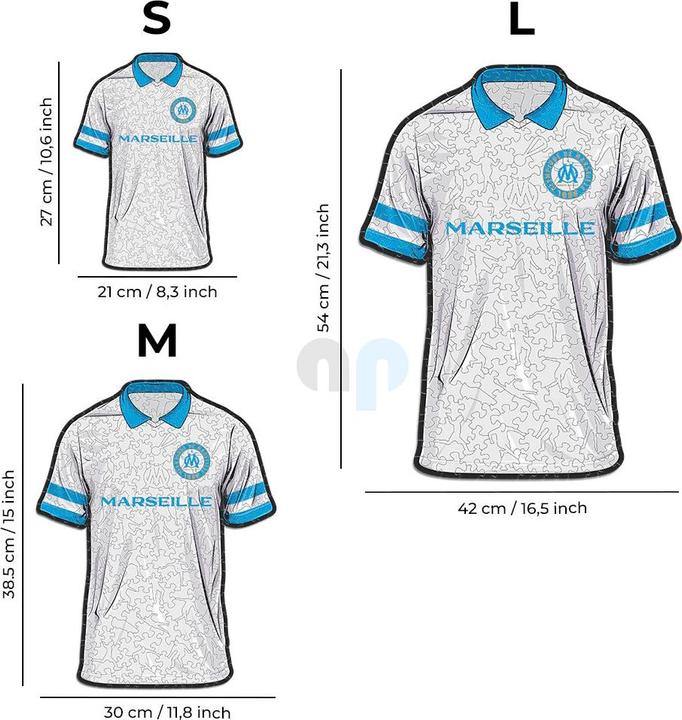 Produktbild Iconic Olympique Marseille - Trikot - Holz Puzzle Grösse M (270 Teile) (270 Teile)
