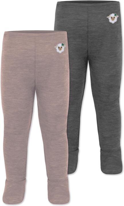 Normani 2er Pack Baby Merino Unterhose mit Füssen - 9539