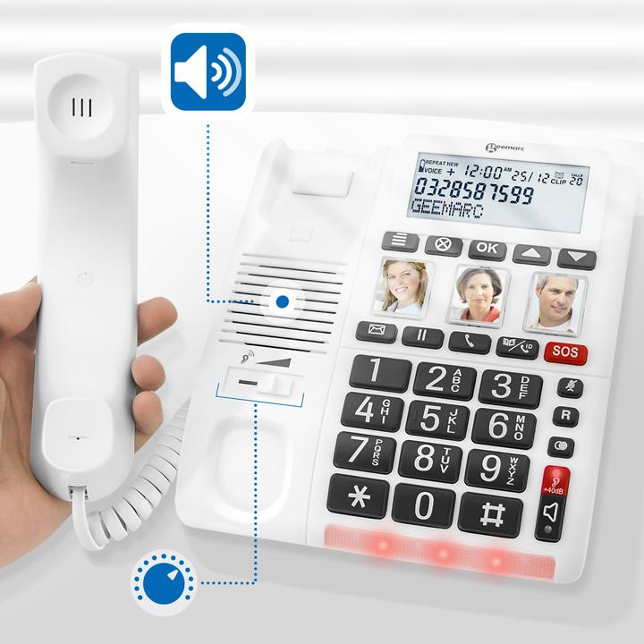 Immagine prodotto Geemarc CL610 Telefono di emergenza con cavo e braccialetto SOS