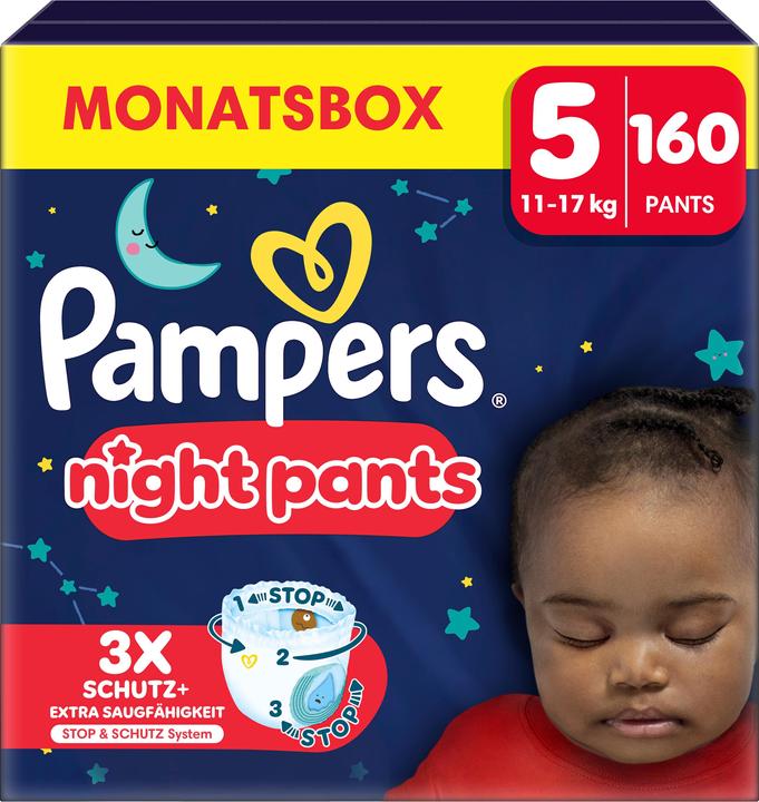 Produktbild Pampers Baby-Dry Night Pants (Gr. 5, Monatsbox, 160 Stück)