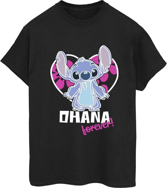 Actual product image Disney Womens/Ladies Lilo And Stitch Ohana Forever Heart Cotton Boyfriend T-Shirt (S)
