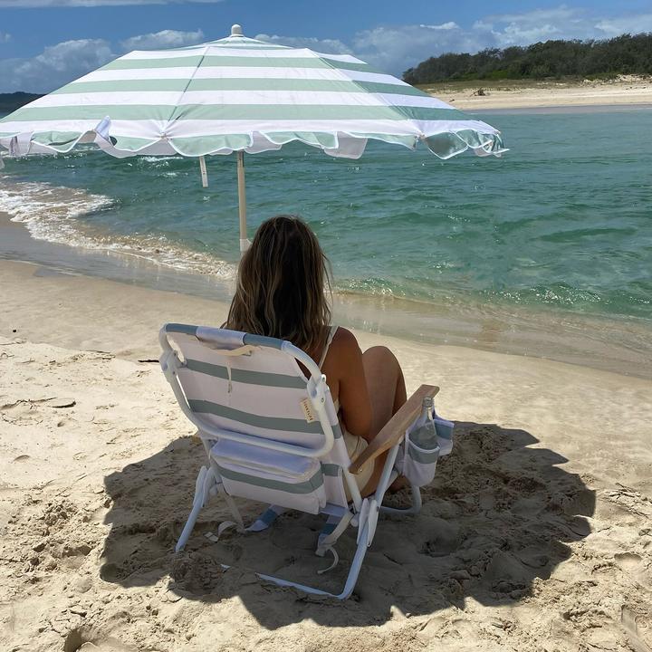 Actual product image Sunnylife Sonnenschirm Kompakt La Palma Sage Stripe