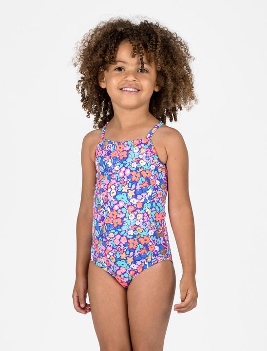 Olaian Badeanzug Surfen Mädchen geblümt Hanalei blau/rosa (122)