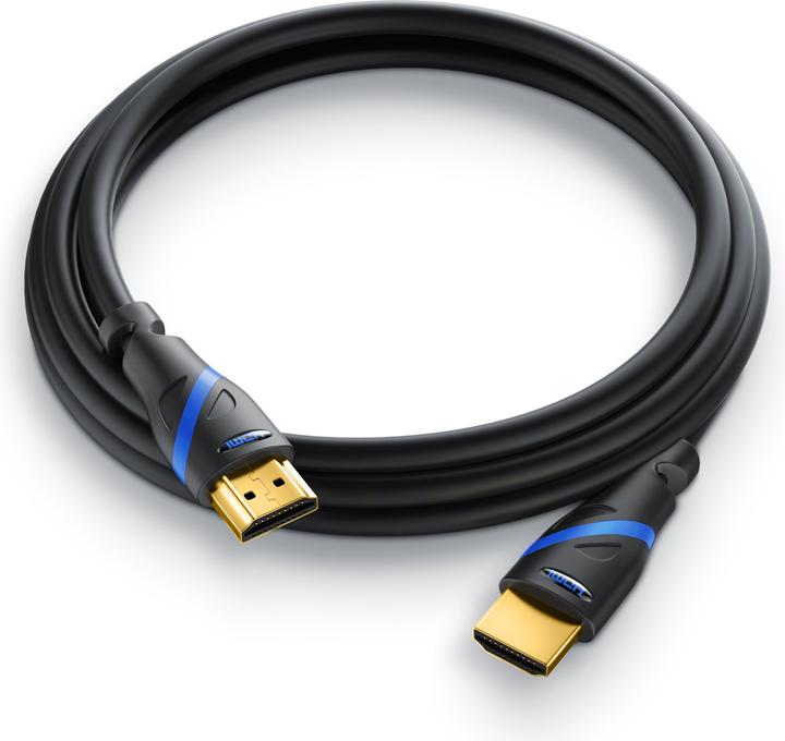 Actual product image Primewire HDMI cable 2.0b - 4k 60Hz Ultra HD - Ethernet Highspeed - Full HD - 3D - ARC - 3 x shielded (3 m, HDMI)