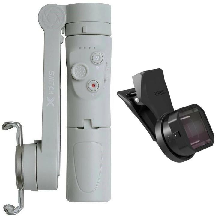 Actual product image Sirui DUKEN Switch-X Smartphone Gimbal(Grey)+ Anamorphic Lens for Smartphone (Smartphone, 0.24 kg)