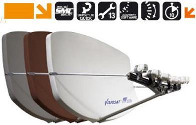 Cahors Big Bisat, Offsetantenne für 4 LNBs, 40mm (Parabolantenne, 36 dB, DVB-S / -S2)