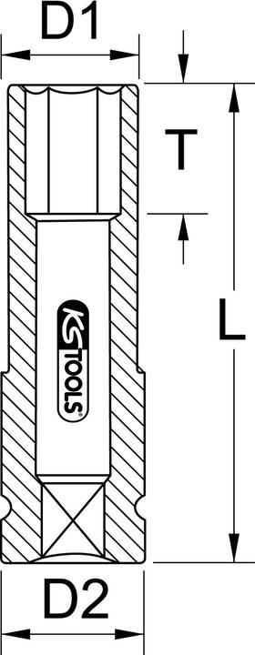 Produktbild KS Tools 1/2" Alu-Felgen-Kraft-Stecknuss lang (15 mm)