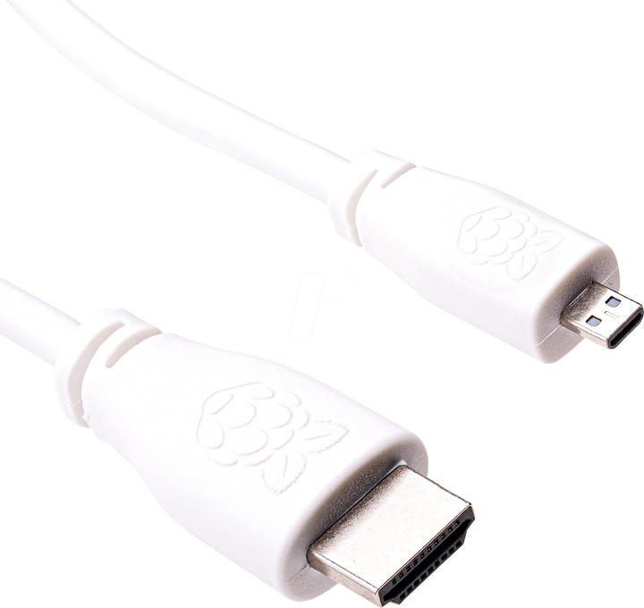 Immagine prodotto Berrybase Cavo micro HDMI ufficiale di Raspberry Pi 4, bianco (1 m, HDMI)