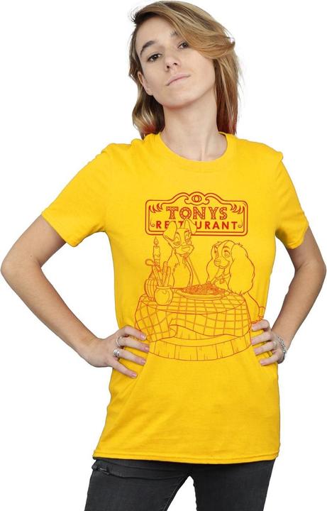 Actual product image Disney Womens/Ladies Lady And The Tramp That's Amore Cotton Boyfriend T-Shirt (4XL)