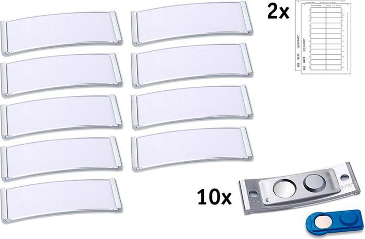 Produktbild Badgepoint POL20MA66-10DR Namensschilder, 64 x 22 mm, metallfarben