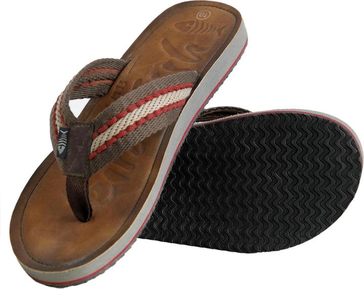 Actual product image Weird Fish Mens Malham Faux Leather Flip Flops (44.5)