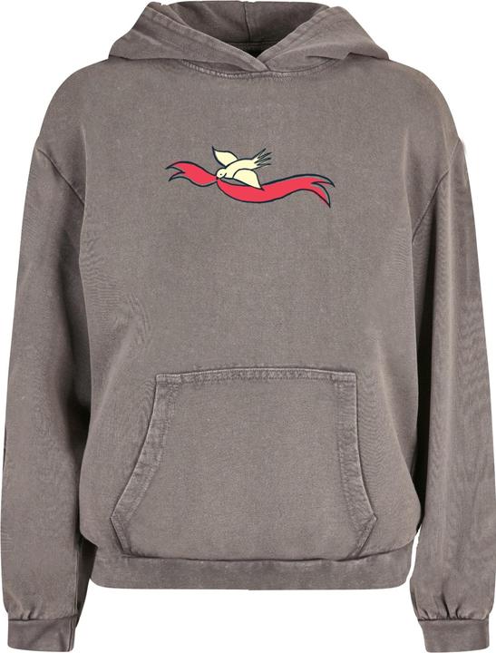 Merchcode Ladies Frida Kahlo - Viva la vida 2 Acid Washed Oversize Hoody - 178047