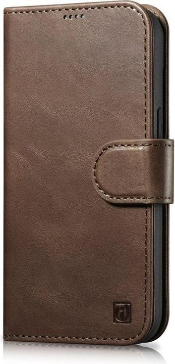 Produktbild iCarer oil Wax Wallet Case 2 in1 Hülle iPhone 14 Leder Flip Cover Anti-RFID braun (WMI14220721-BN) (Apple iPhone 14)