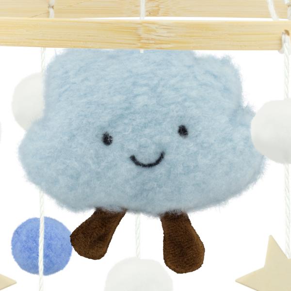 Actual product image Ulysse Couleurs d'Enfance Pretty felt mobile: blue cloud