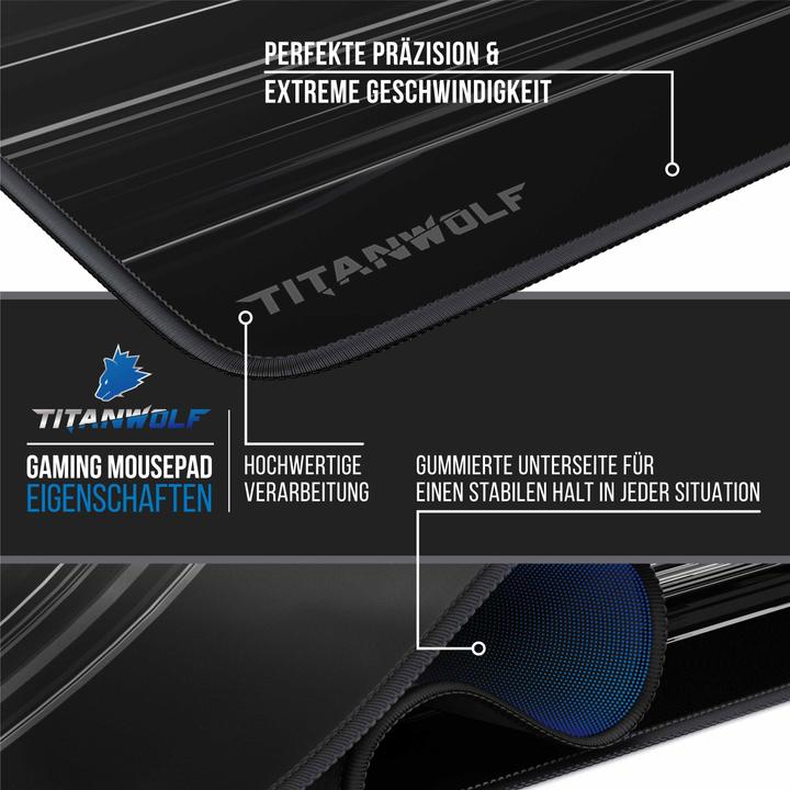 Actual product image Titanwolf Gaming Mouse Pad, XXXL Speed Mouse Mat 1200 x 400 mm, Speed & Precision, Epsilon (3XL)