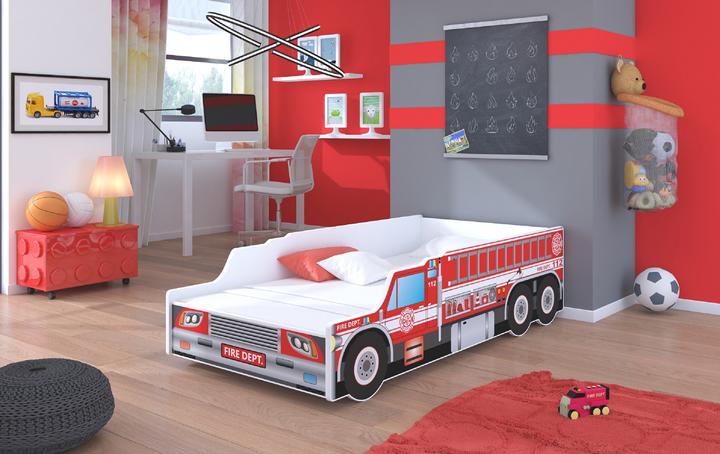 Produktbild ADRK Furniture Bett mit Matratze FIRE TRUCK 160x80 (160 x 80 cm)