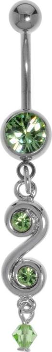 Bijouteria Bauchpiercing (Acrylglas, Chirurgenstahl 316L, Kristall, Messing rhodiniert)