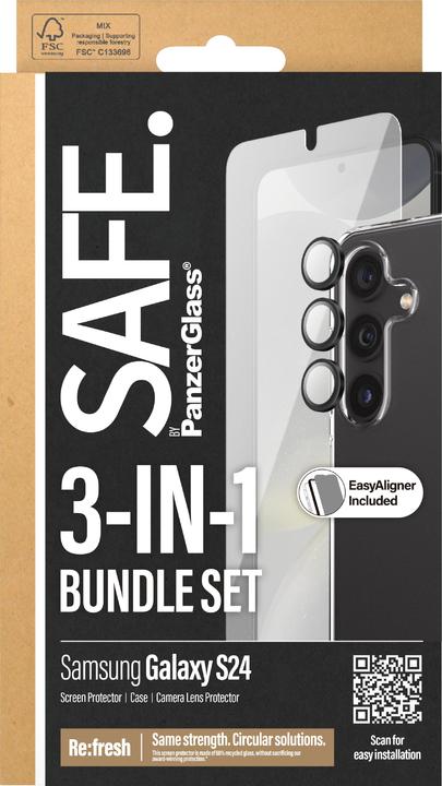 Actual product image Safe Edge to Edge Glass + Case (1 Piece, Samsung Galaxy S24)