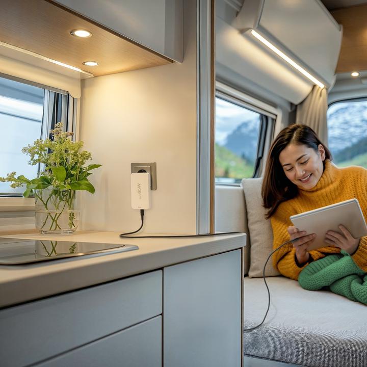 Produktbild Hama Schnellladegerät, 2x USB-C, 1x USB-A, flaches Mini-Ladegerät, PD, 65 W, WS (65 W)