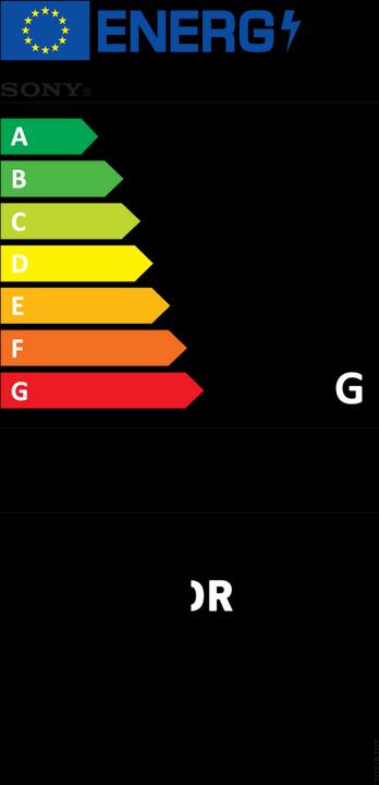 Energy Label Sony KD50X85J (50", X85J, MIP display, 4K, 2021)