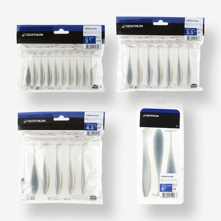 Image du produit Caperlan Leurre souple pêche YUBARI FAT SHAD avec attractant Dos Bleu (15 cm)